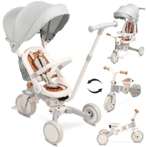 Toyz Faro rowerek 3kołowy 5w1 biegowy reg.oparcia Składany tył/przód Grey