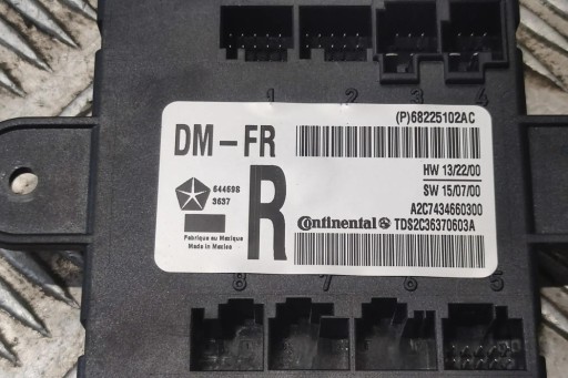 Модуль передньої лівої двері dodge ram 1500 pickup (dj, ds) 68225102ac