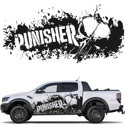 Наклейка на автомобиль Каратель череп 94X195CM