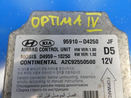 KIA OPTIMA IV JF 2015- module control unit of the airbags AIR BAG