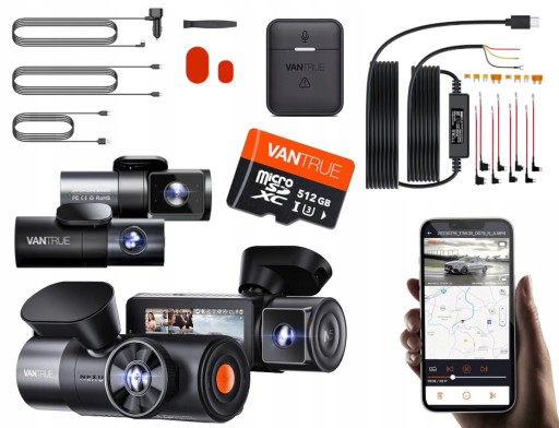 Видеорегистратор VANTRUE N5, 4 канала, GPS + ACC, 512 ГБ, ПУЛЬТ ДУ