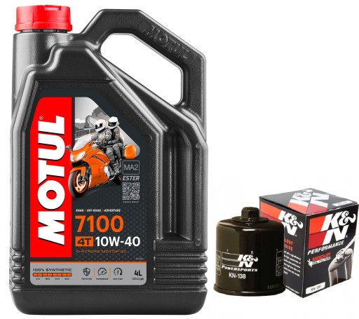 104092/KN138 00-05r. - Масло MOTUL 7100 10W40 4л. + Фильтр КН-138, Cagiva 650 Raptor, 00-05