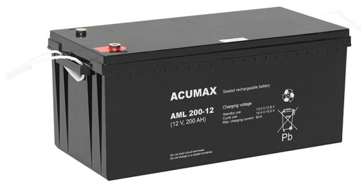 Аккумуляторная батарея agm vrla acumax aml aml200-12 12v 200ah энергонакопитель
