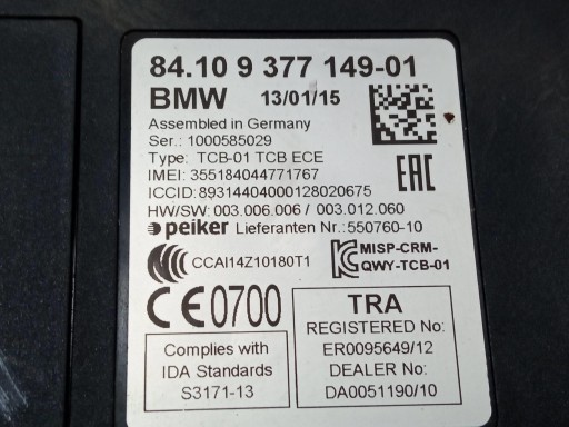 modulo 9377149 Bmw Seria 1 II (2011-2019 ) F20/21