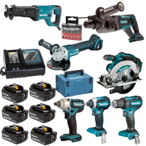 MAKITA 7PCS КОМБО НАБІР ІНСТРУМЕНТІВ 18V 6XAKU БЕЗШОВНИЙ