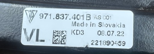 PORSCHE PANAMERA II 971 2020- window regulator left front 971837401B
