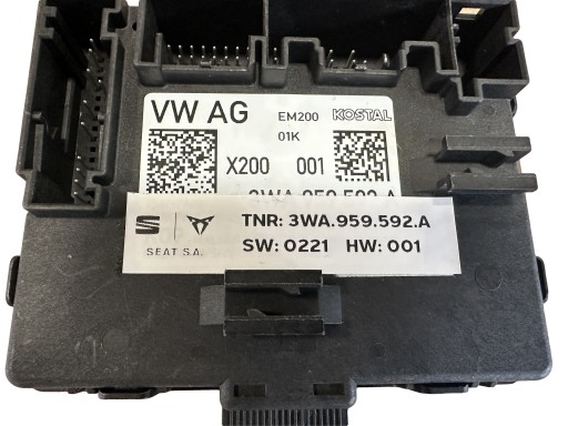 AUDI VW SEAT SKODA control unit module door right front 3WA959592A
