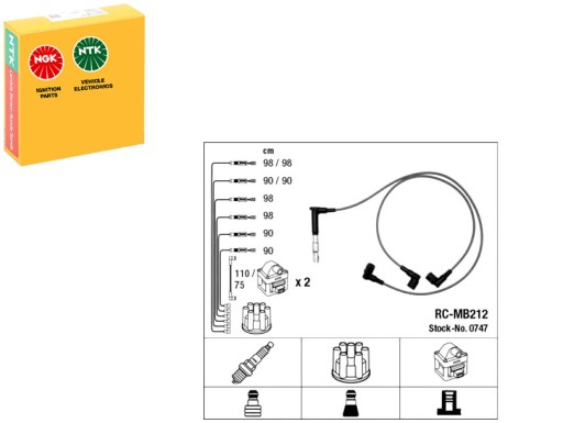 NGK747/RS7 - Комплект проводов зажигания mercedes sl (r129) 5.