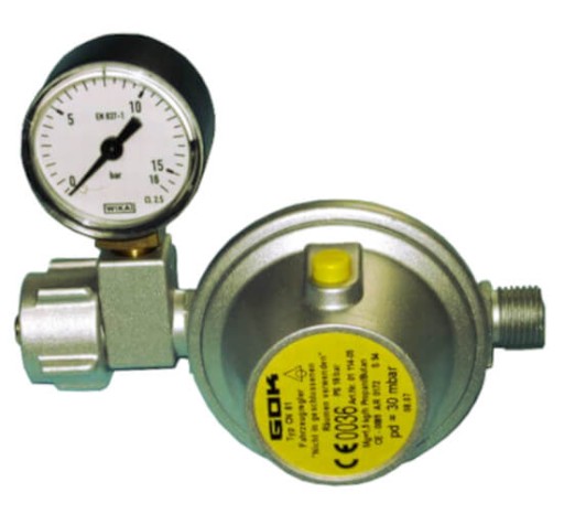 GO0111405 - Газовий редуктор 30mb з манометром Gok
