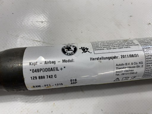 roof airbag right airbag SKODA OCTAVIA II LIFT 1Z9880742C