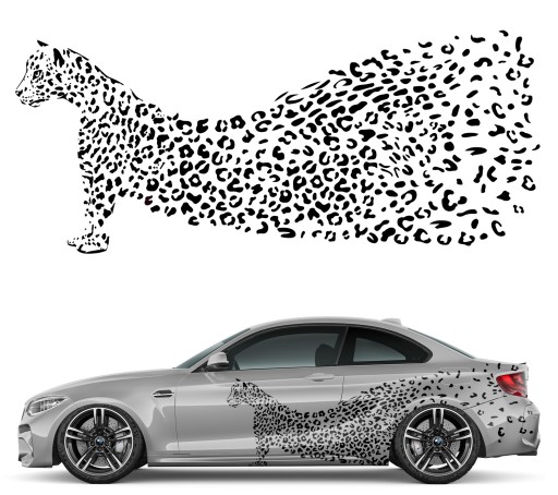 Наклейка для автомобіля Авто Пантера тварина 77x181