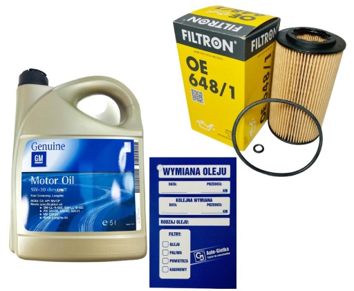 648/1 - МАСЛЯНИЙ ФІЛЬТР + 5W30 5L GM OPEL VECTRA B C DI DTI