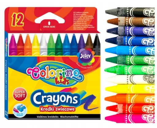 Воскові олівці Colorino 12 шт.