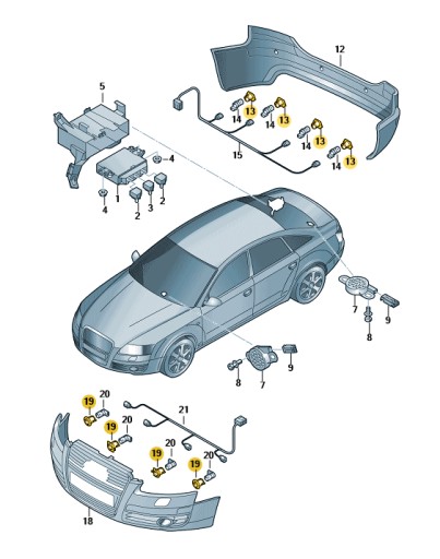 8K0919267A1QP - Кронштейн крепления переднего датчика корзины audi a4 b8