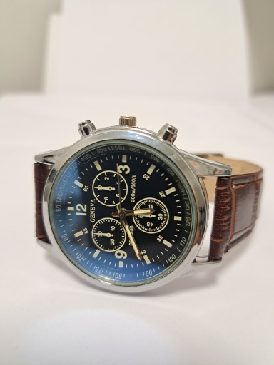 Zegarek męski GENEVA PRC 200 brązowy pasek • Cena, Opinie