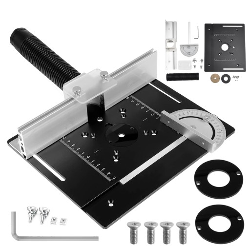 АЛЮМИНИЕВАЯ ПЛАСТИНА ДЛЯ СТОЛА ФРЕЗЕРНОГО СТАНКА С НАПРАВЛЯЮЩЕЙ ДЛЯ УСОСА И РАЗДВИЖНОЙ ЗАГОРОДКОЙ