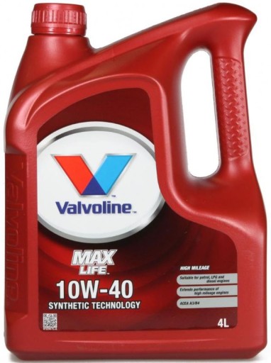 МАСЛО VALVOLINE MAXLIFE 10W40 4L РЕКОМЕНДУЮ