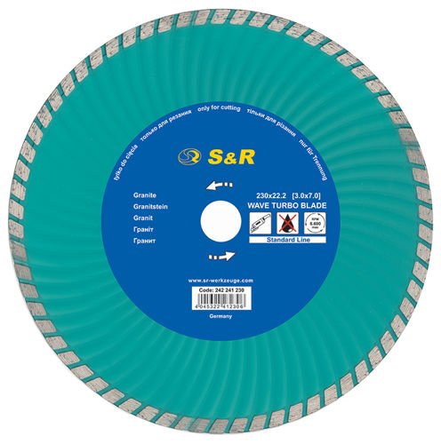 S & R алмазний диск для граніту 230/2, 6 мм.