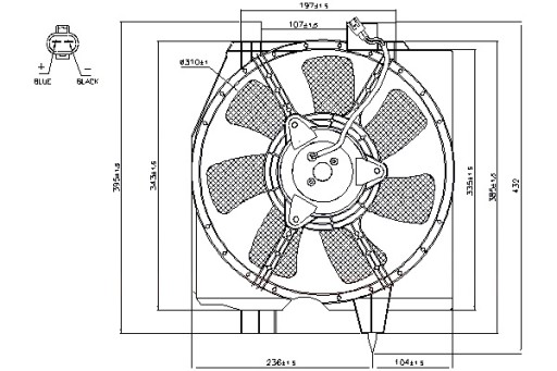 85275 - ВЕНТИЛЯТОР РАДІАТОРА NISSENS З КОРПУСОМ MAZDA PREMACY 1.9 2.0