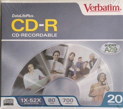 20 PŁYT VERBATIM CD-R DataLifePlus Super AZO SLIM