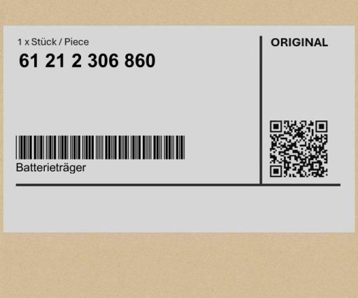 61212306860 2306860 - База для акумулятора BMW 259 259