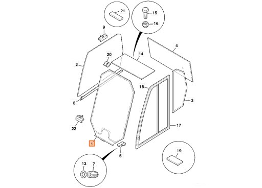 ЛОБОВОЕ СТЕКЛО 827/80227 JCB ROBOT 1110 ROBOT