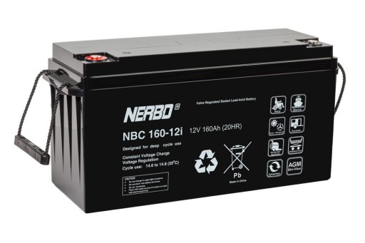 Nbc акумулятор 160-12i (12v 160ah) nerbo agm