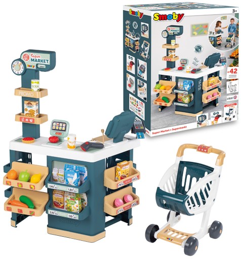 Smoby Супермаркет з візком Касовий апарат Магазин Św/Dw 42acc
