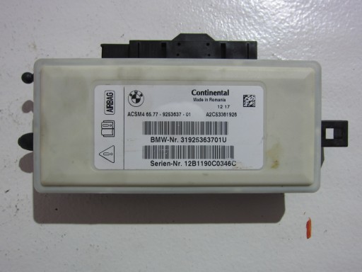BMW F10 528 N20 module control unit ARIBAG 9253637