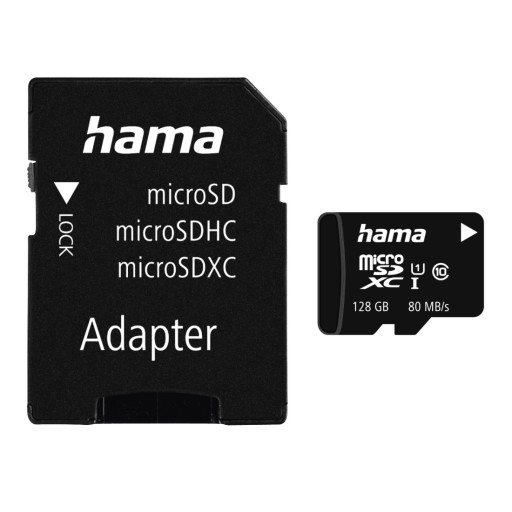 PAMÄŤOVÁ KARTA HAMA MICRO SDXC 128GB C10, 80MB/s + SD ADAPTÉR /Hama