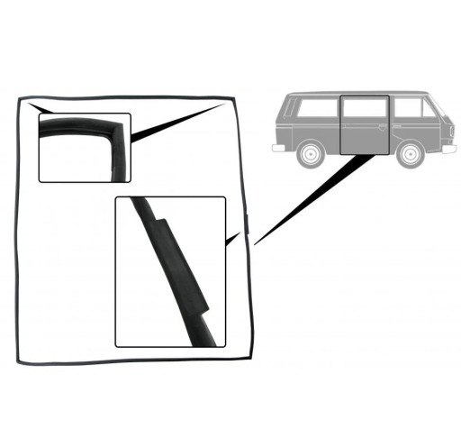 077530P - Ущільнення розсувних дверей правої VW Transporter T3
