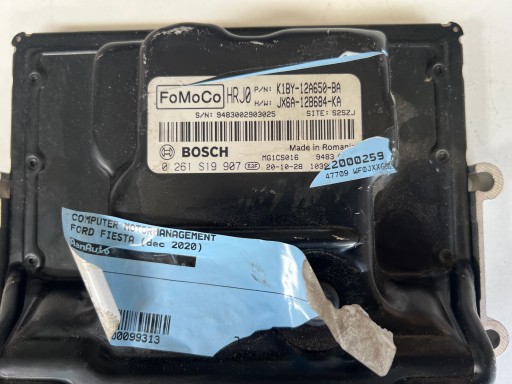 FORD FIESTA MK8 1.0 computer ECU K1BY-12A650-BA JX6A-12B684-KA 0261S19907