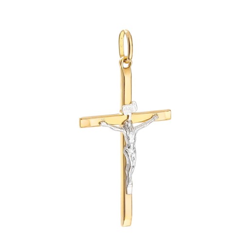 Złoty krzyżyk z wizerunkiem Pana Jezusa 14K 585