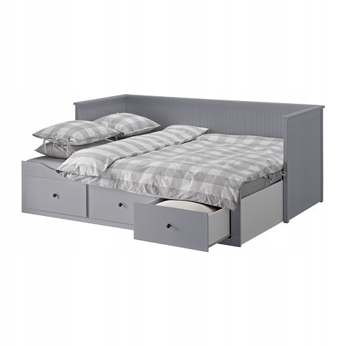 IKEA HEMNES Łóżko rozkładane z 3 szufladami SZARE (903.493.26) • Cena,  Opinie • Łóżka 8275661915 • Allegro