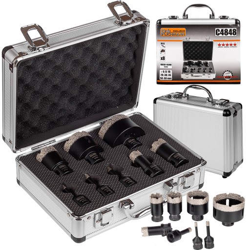 НАБІР АЛМАЗНИХ КОЛЬЦЕВИХ ПИЛ 6-68ММ 8 ЕЛЕМЕНТ. КОРПУС М14