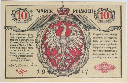 Banknot 10 Marek Polskich - 1916 rok - A