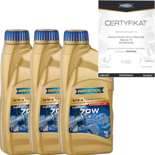 Ravenol mtf-4 70w 3л - трансмиссионное масло vw g 052 549 a2