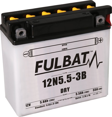 Акумулятор Fulbat 12n5.5-3B DRY 12V 5.8 Ah 55A
