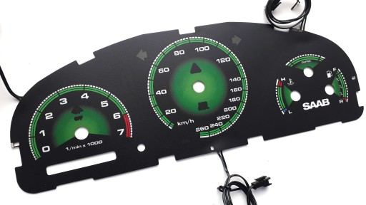 Indiglo dials for Saab 95 moman counter, design 2