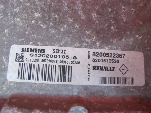 RENAULT CLIO 3 III 05- 1.2 16V D4F740 control unit computer of the engine 8200522357