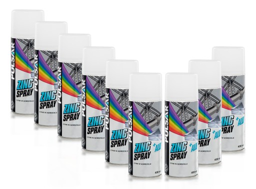 PULSAR цинк + алюминий спрей цинк 400 мл x9