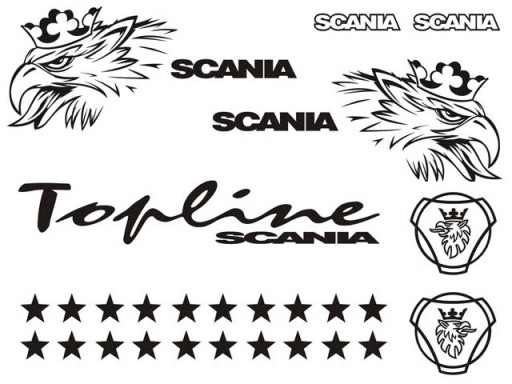A set of SCANIA Topline GRYF Stars LOGO stickers