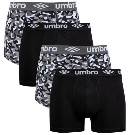 UMBRO PÁNSKE BOXERKY NOHAVIČKY 4 KUSY ČIERNE MORO L