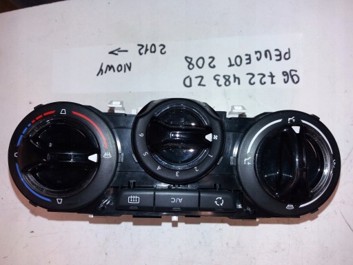 2012- - ПАНЕЛЬ КЕРУВАННЯ ПОВІТРЯМ PEUGEOT 208 96722483ZD