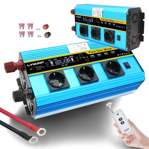 Інвертор 12V 230v 3000W / 6000W синусоїдальний струм