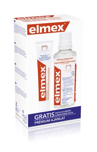 Elmex Sada v kazete proti zubnému kazu (ústna voda ods. 400ml + pasty