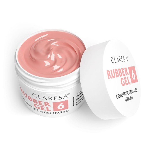 Claresa Stavebný gél Rubber Gel 6 Stredne teplá ružová s prímesou béžovej 45g