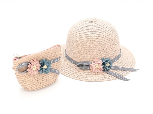 ДИТЯЧА ДІВЧАЧКА СОЛОМ'ЯНИЙ КЕЛЮХ + СУМКА