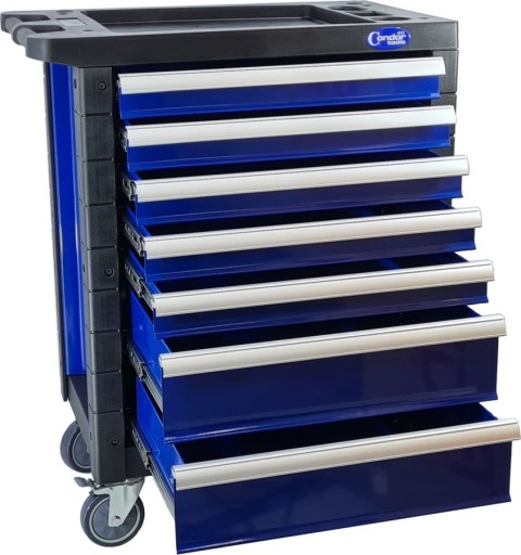 Візок для інструментів на 7 ящиків, синій
