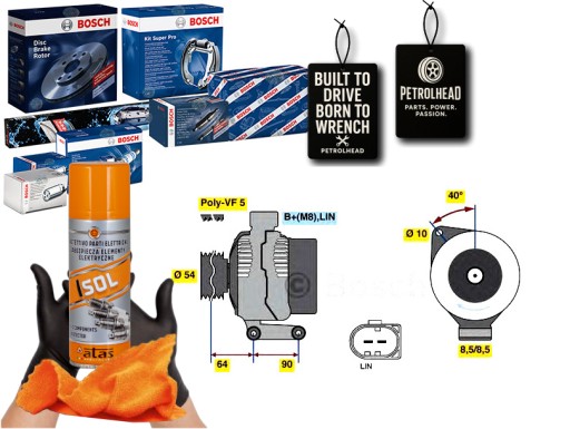 BOS0 986 - Генератор (14v 180a) volvo c70 ii s60 ii s80 ii v #petrolhead pro+ kit4